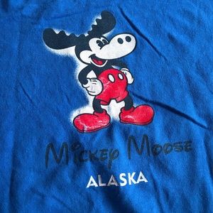 Mickey Moose Alaska Unisex T-Shirt Disney Blue Red